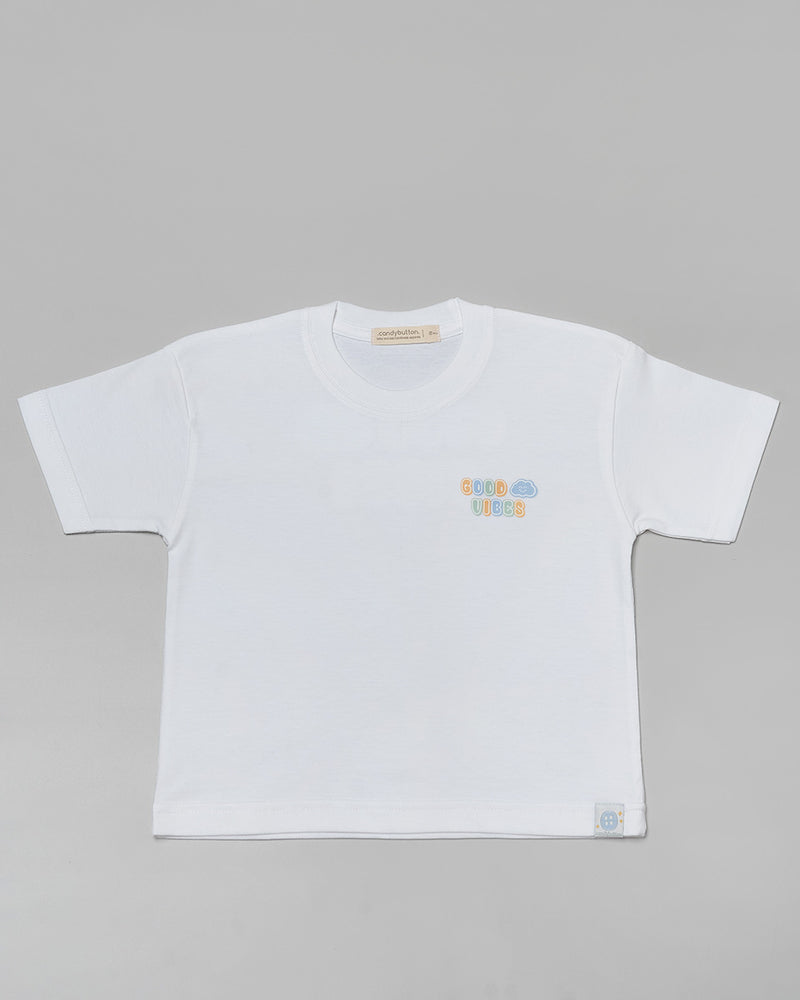 Mom Radiate T-Shirt - Good Vibes in White