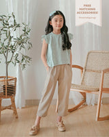 Penelope Pleated Blouse in Sage Green