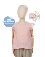 Penelope Pleated Blouse in Pink
