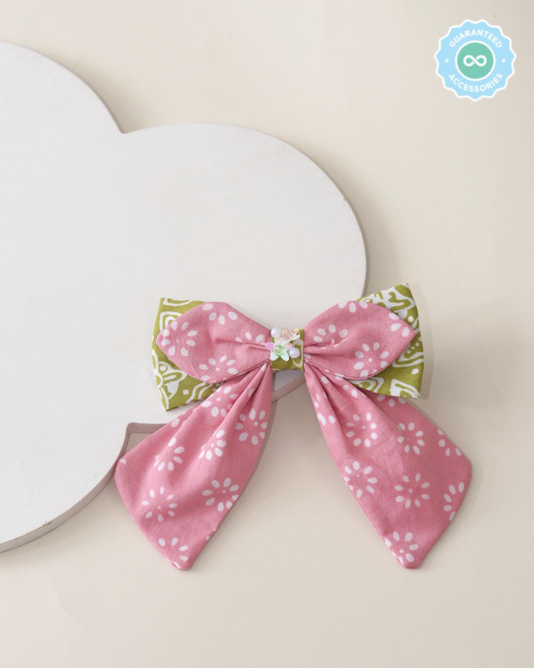 Gembira Large Bow Hairpin in Pink