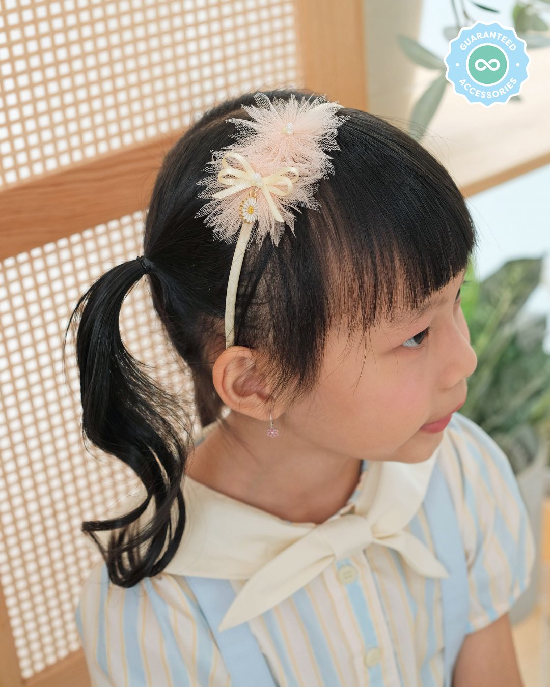 Harvest Tulle Headband in Peach