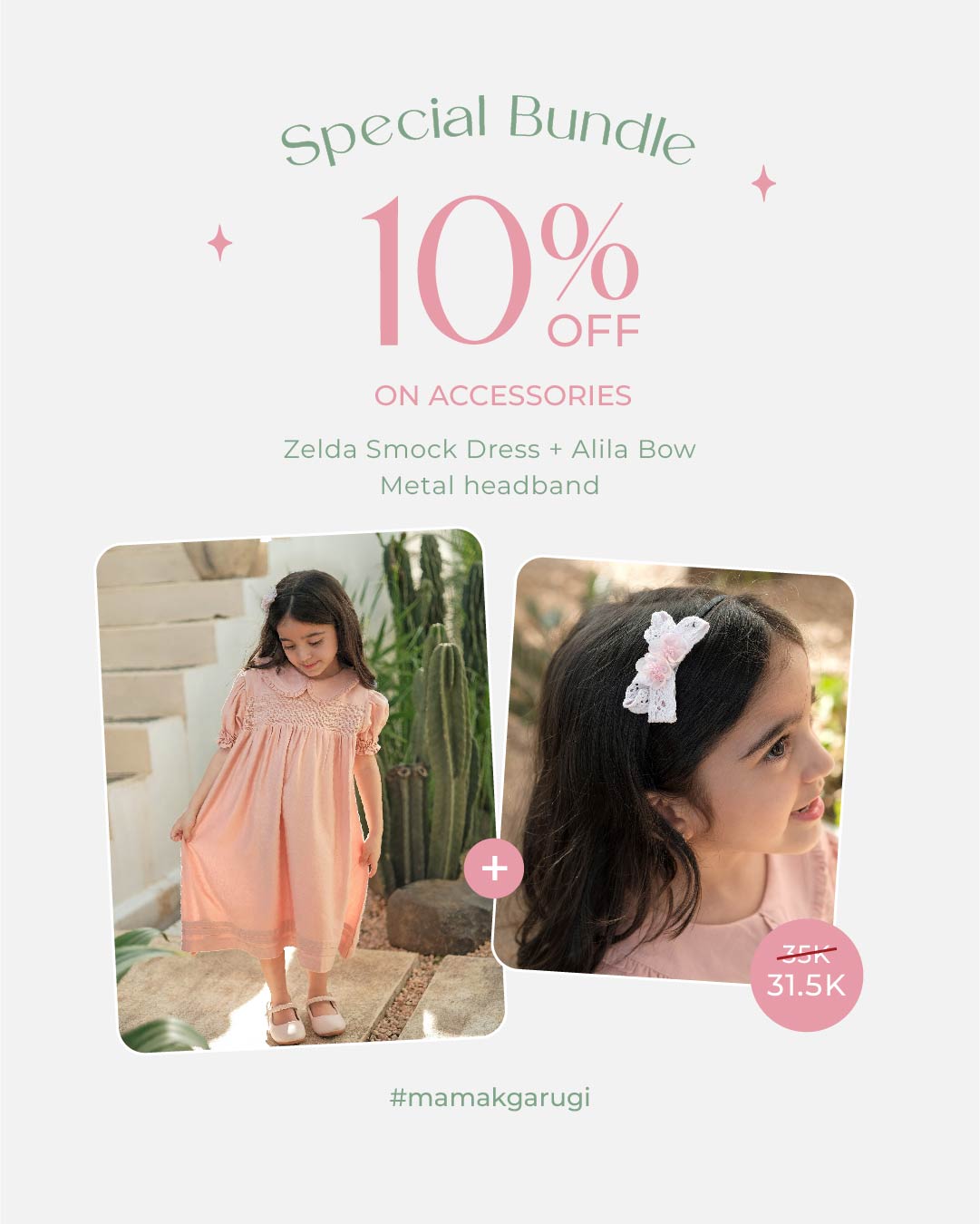 Zelda Smock Dress in Peach