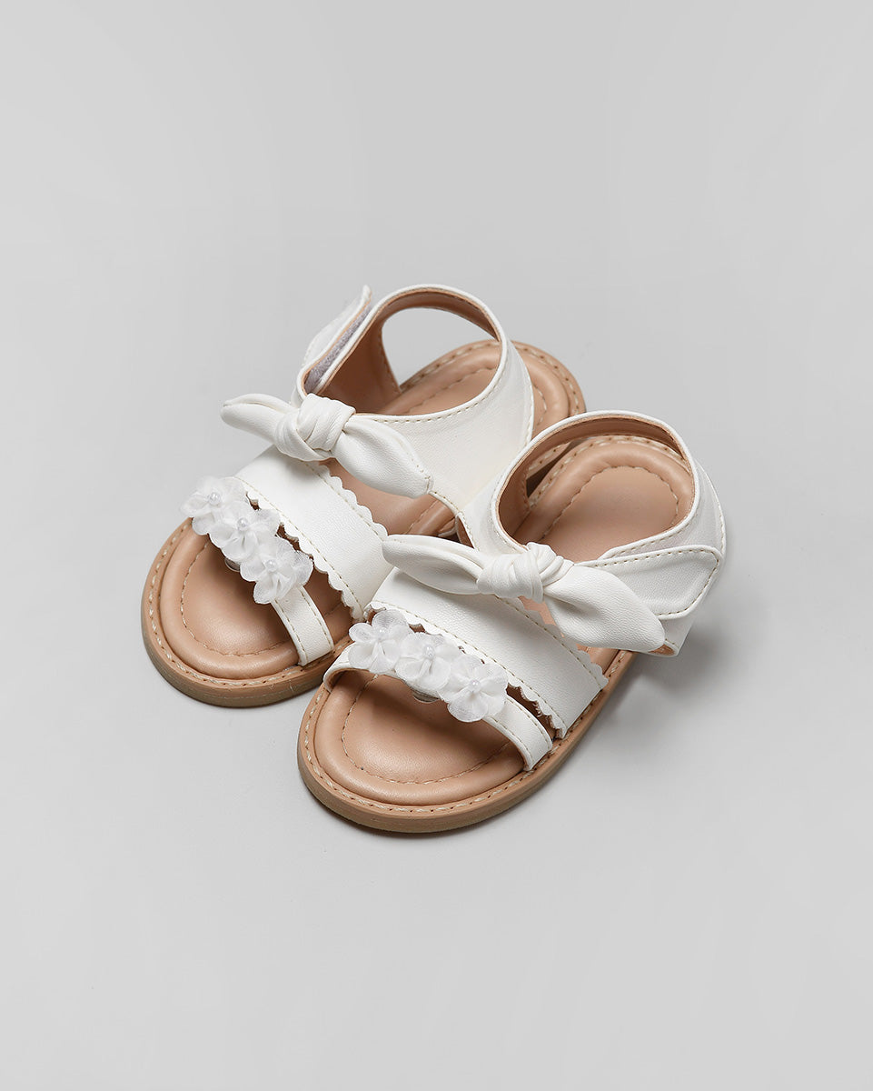 Bonbon Bella Bow Sandal in White