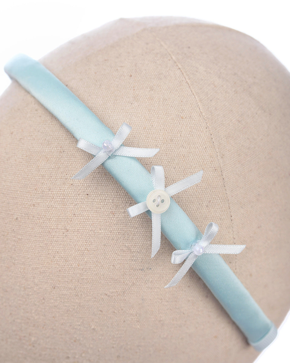 Vanilla Velvet Headband in Blue