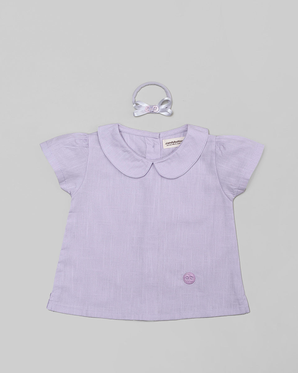 Basic : Peterpan Collar Top in Lilac