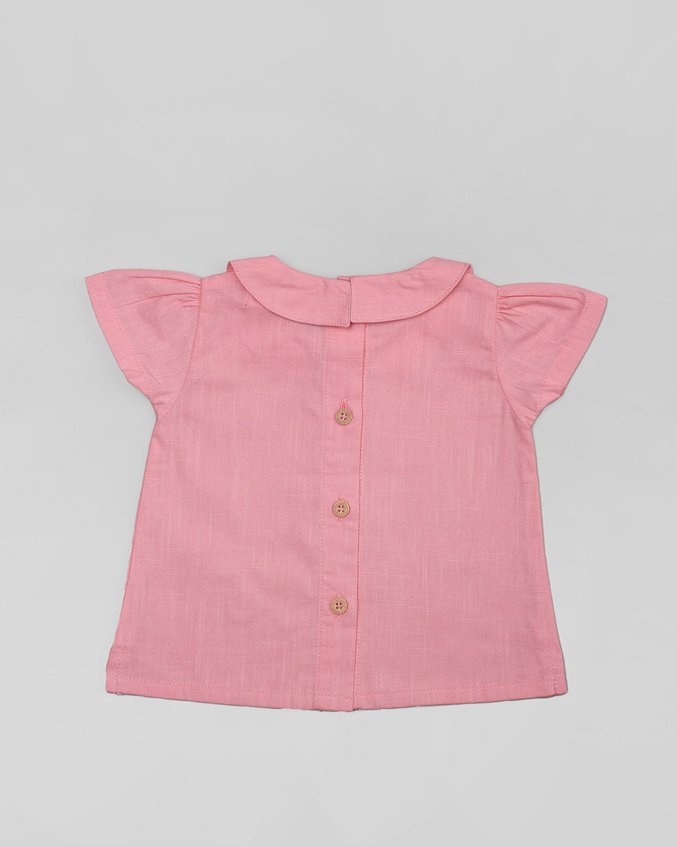 Basic : Peterpan Collar Top in Pink