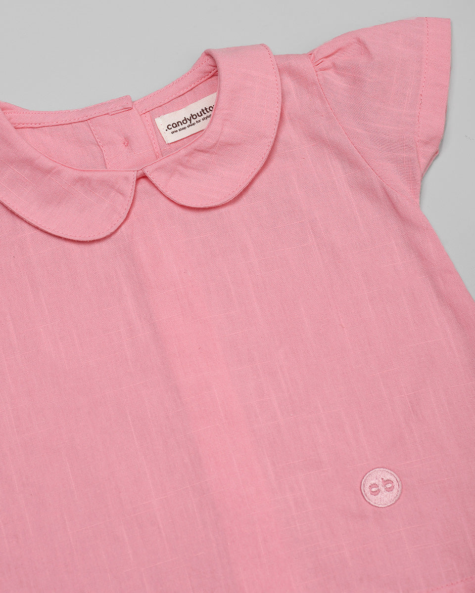 Basic : Peterpan Collar Top in Pink