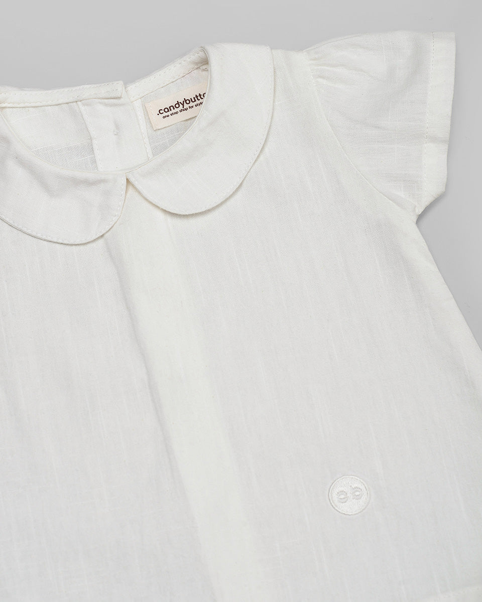 Basic : Peterpan Collar Top in Broken White