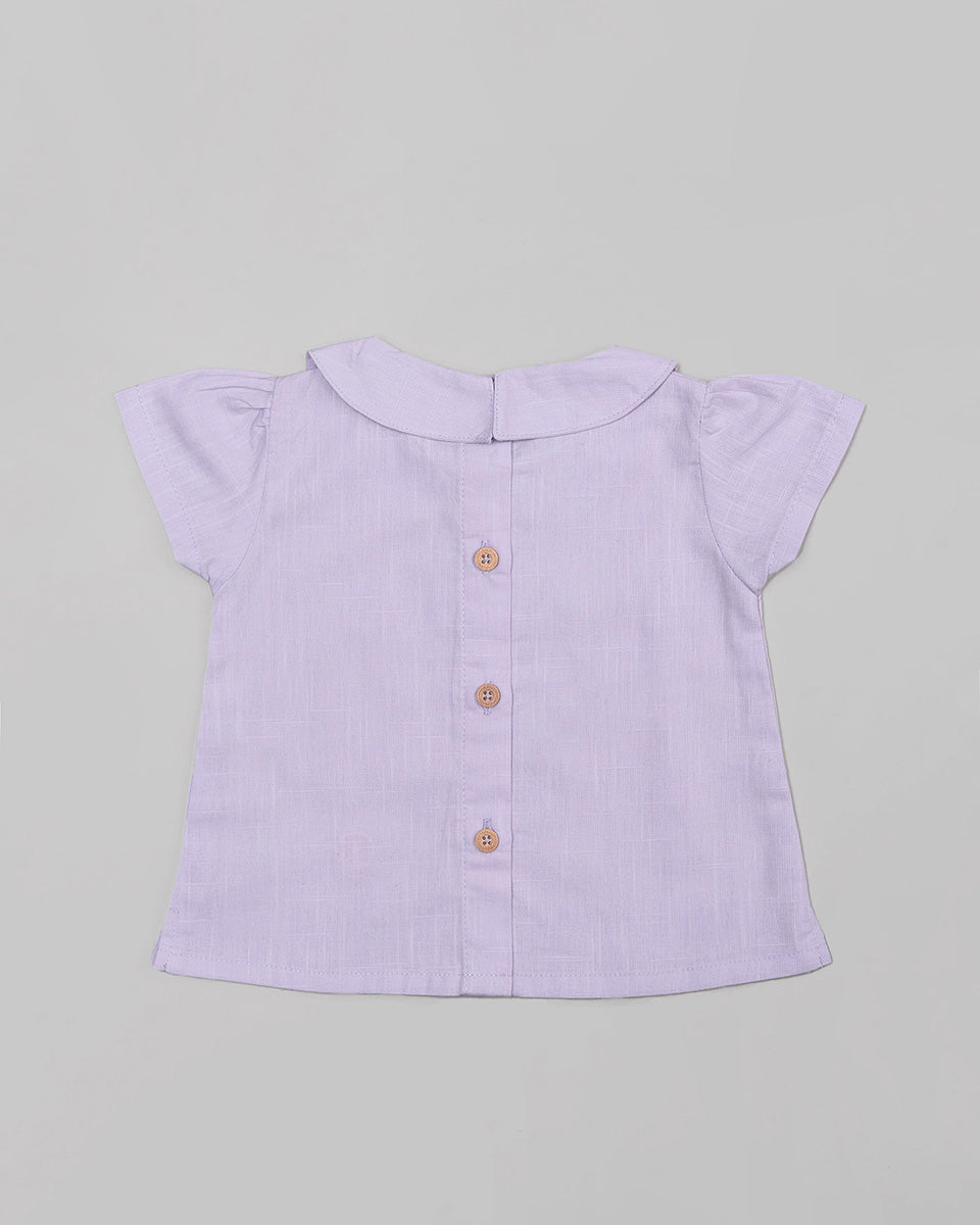 Basic : Peterpan Collar Top in Lilac