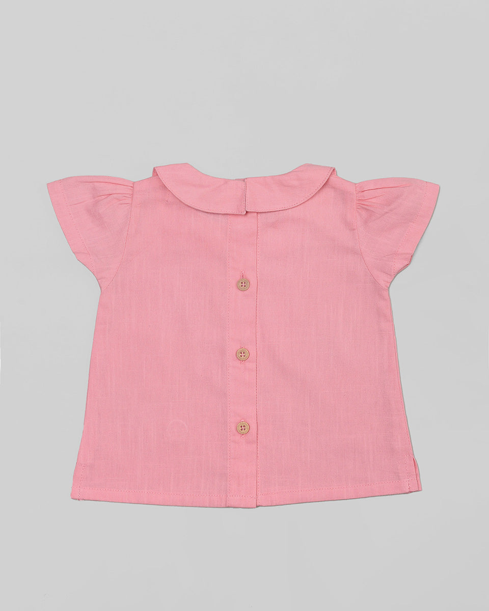 Basic : Peterpan Collar Top in Pink