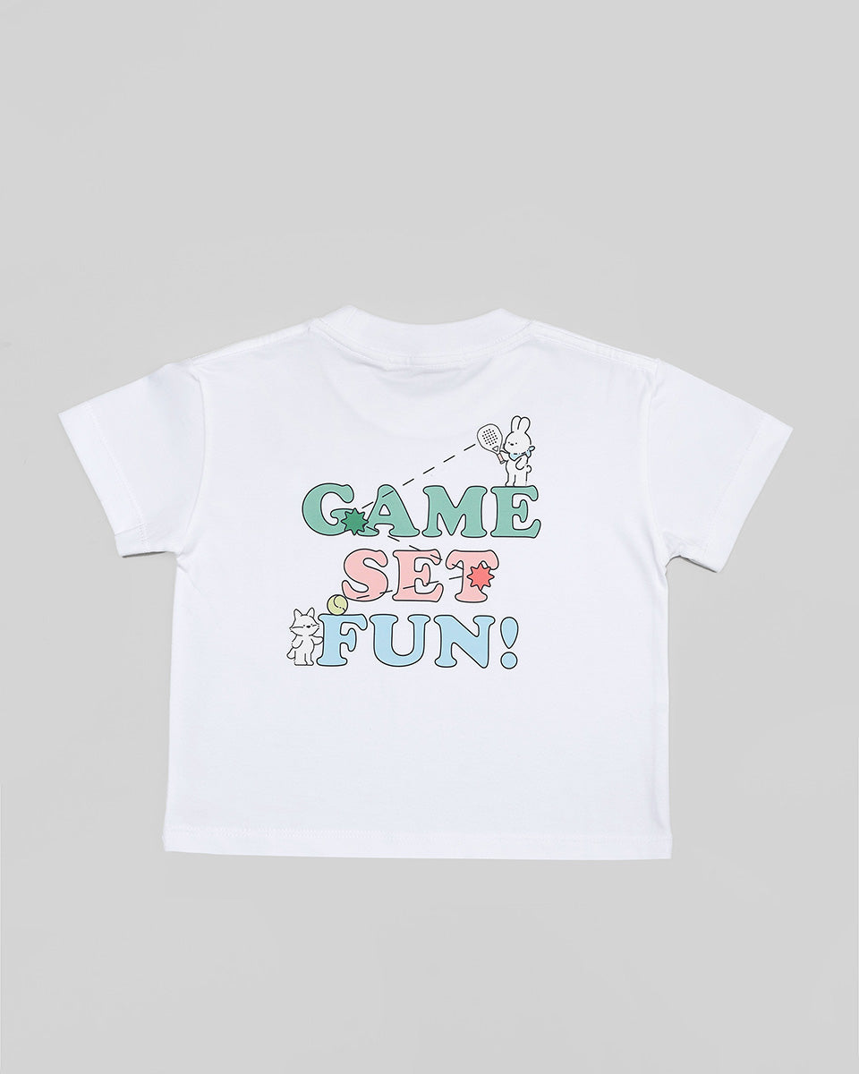 Game Set Fun! T-Shirt in White