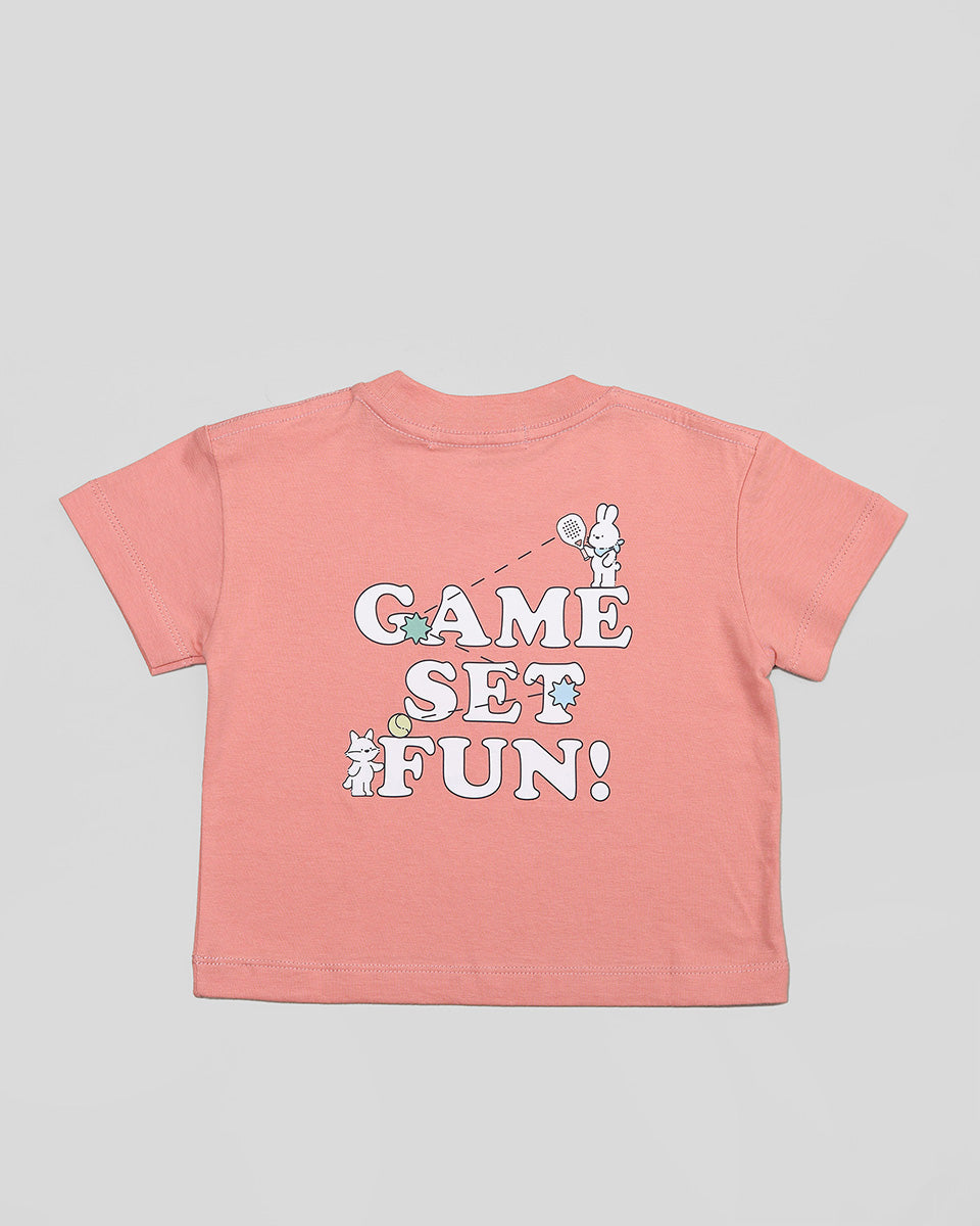 Game Set Fun! T-Shirt in Coral