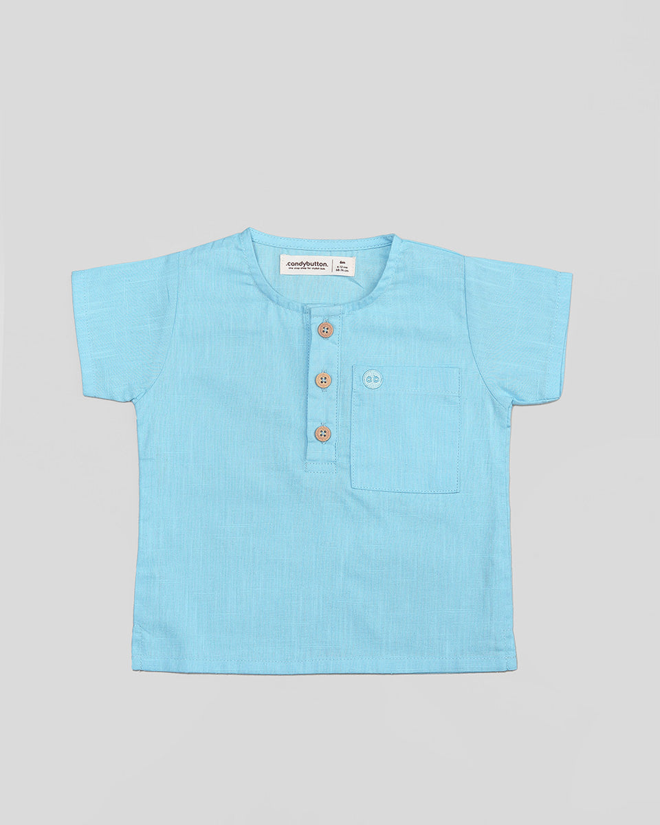 Basic : Henley Shirt in Blue