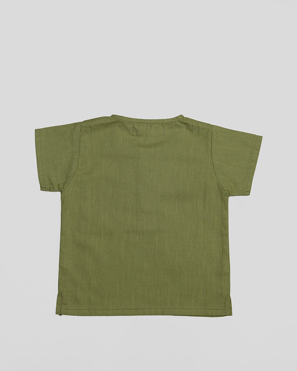 Basic : Henley Shirt in Olive