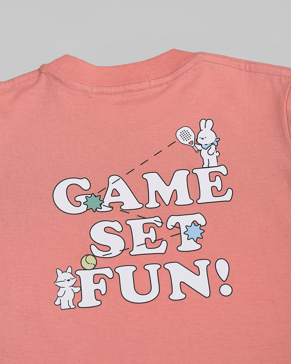 Game Set Fun! T-Shirt in Coral