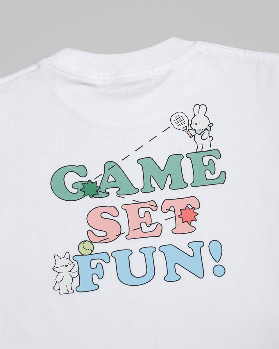 Game Set Fun! T-Shirt in White