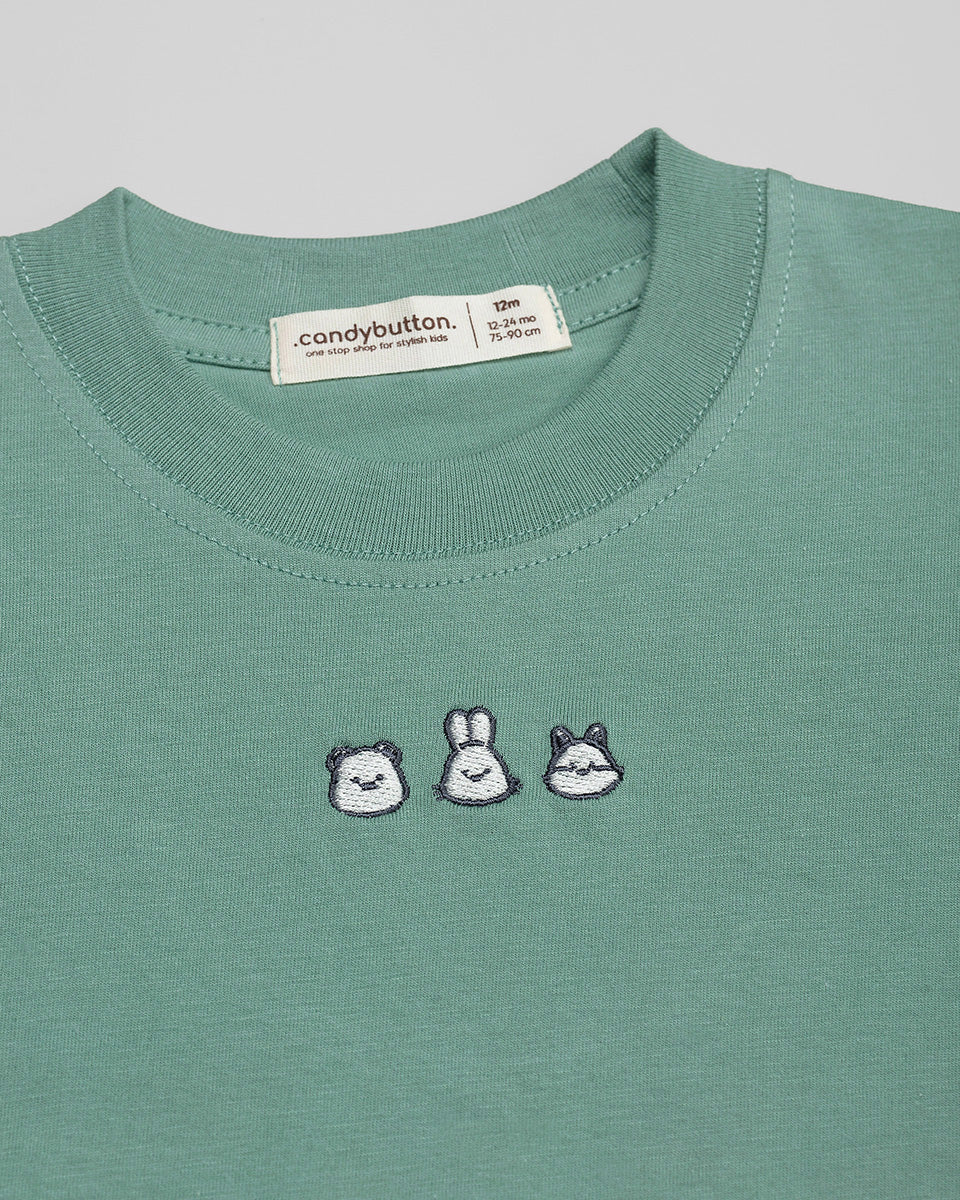 Three Buddies T-Shirt in Deep Teal