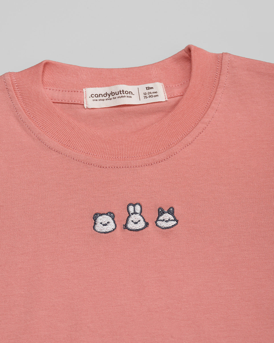 Three Buddies T-Shirt in Coral