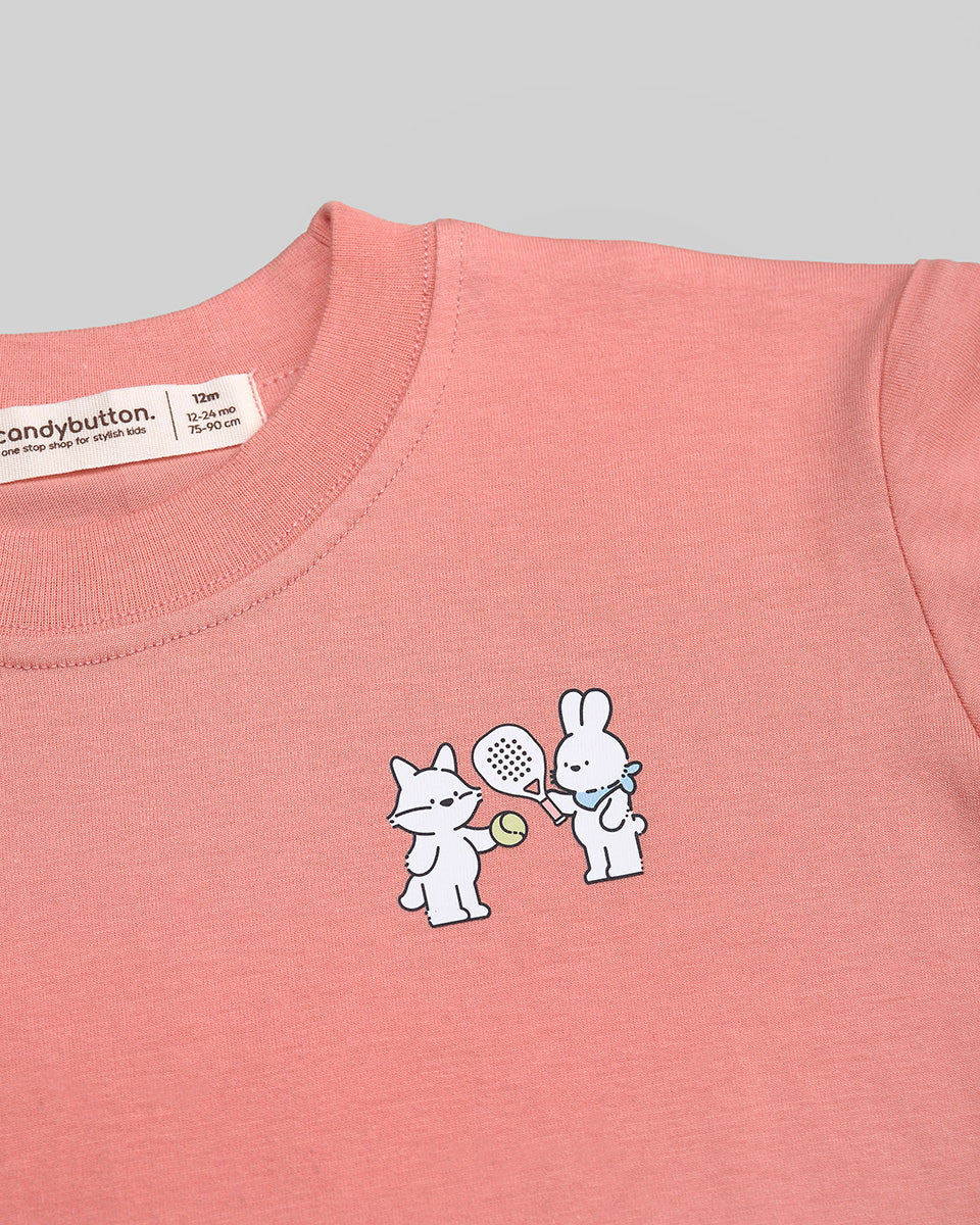 Game Set Fun! T-Shirt in Coral