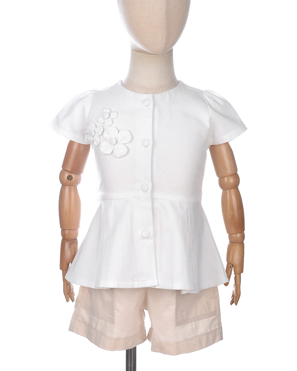 Faith Peplum Top in White