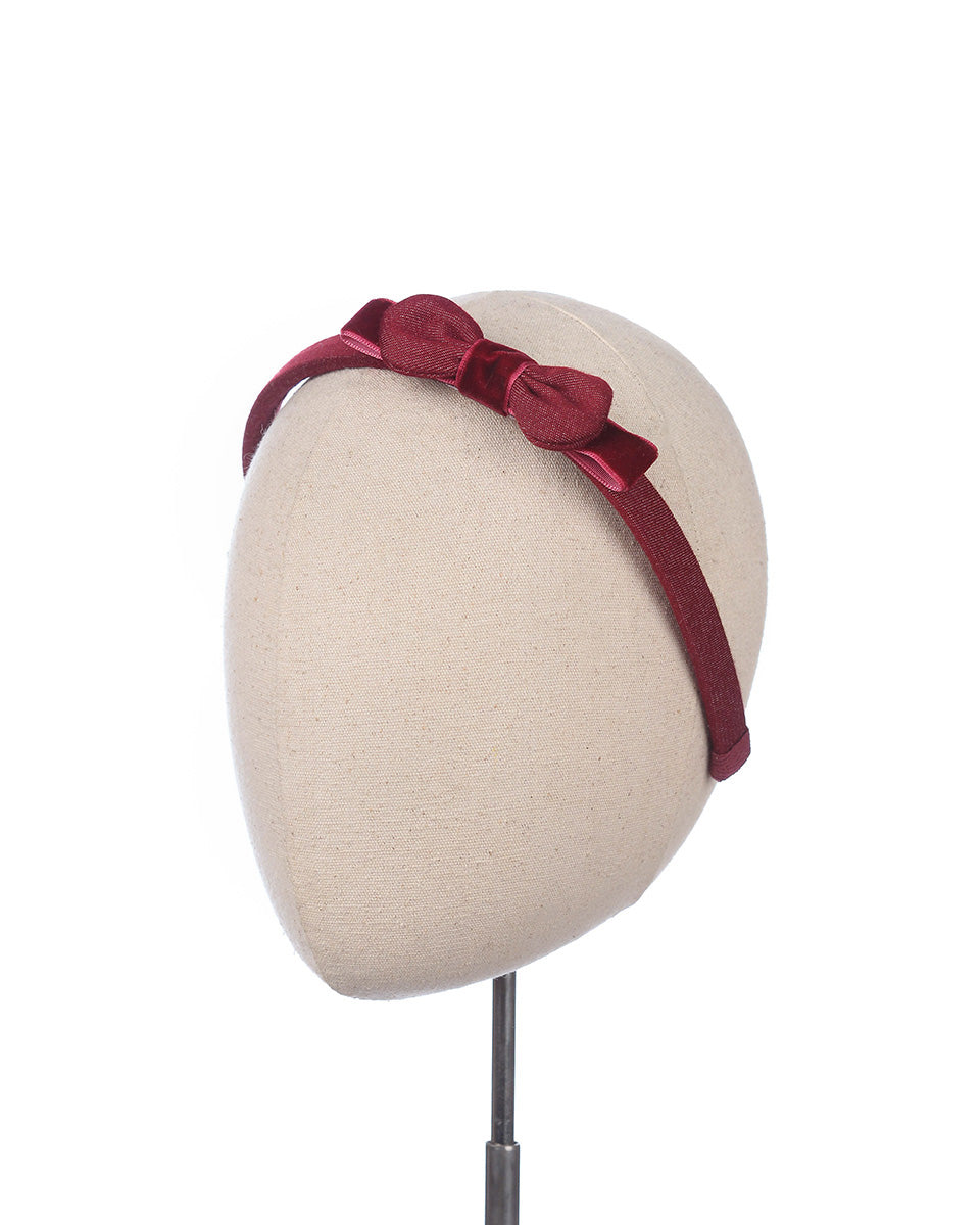 Noelle Bow Headband in Red