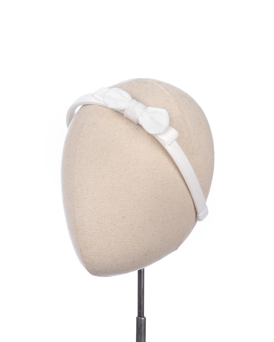 Noelle Bow Headband in White