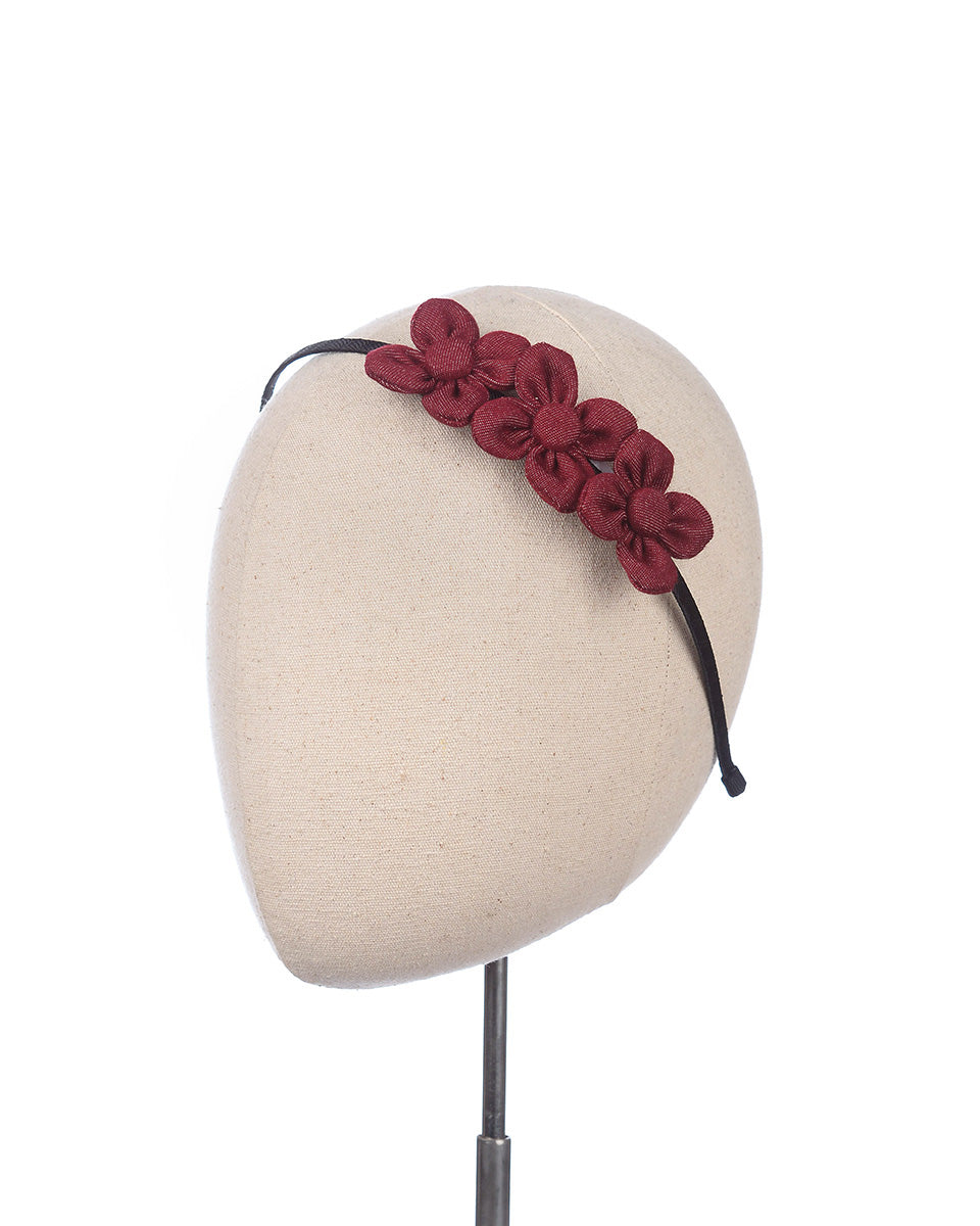 Tinsley Flowers Headband in Red