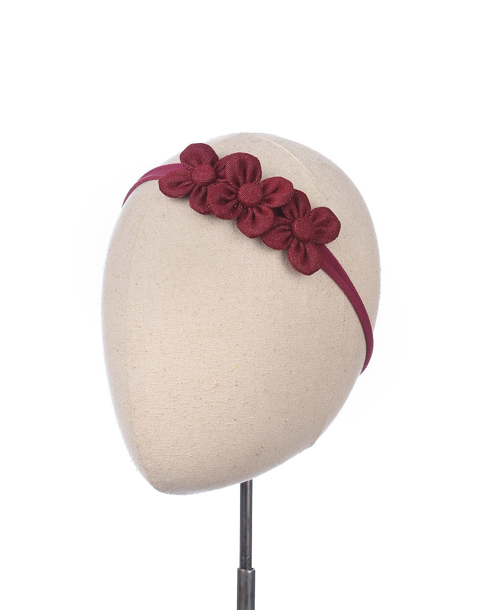 Tinsley Flowers Headband in Red
