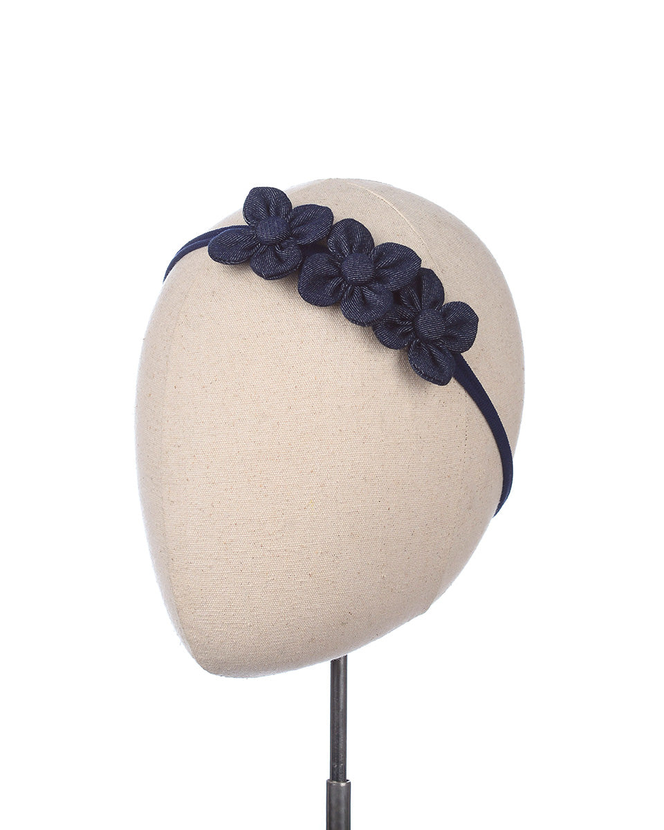 Tinsley Flowers Headband in Dark Denim