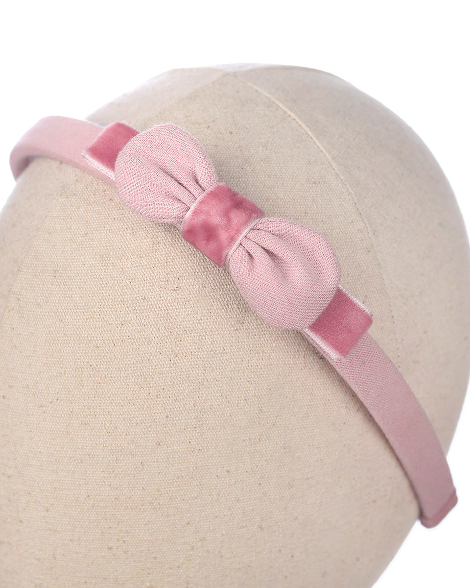 Noelle Bow Headband in Pink