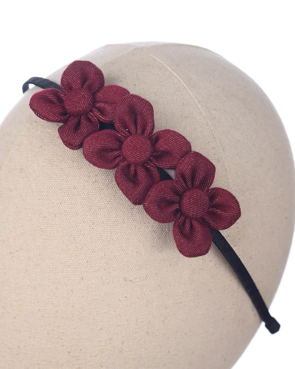 Tinsley Flowers Headband in Red