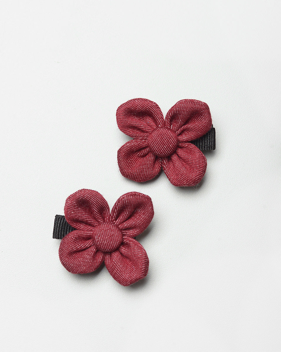 Tinsley Flower Hairpin in Red