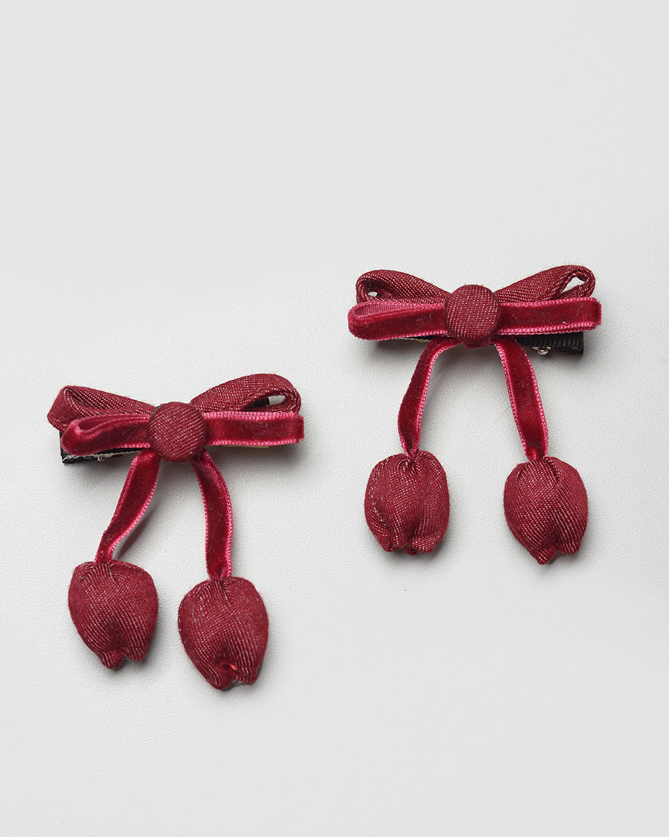 Velvet Candy Love Hairpin in Red