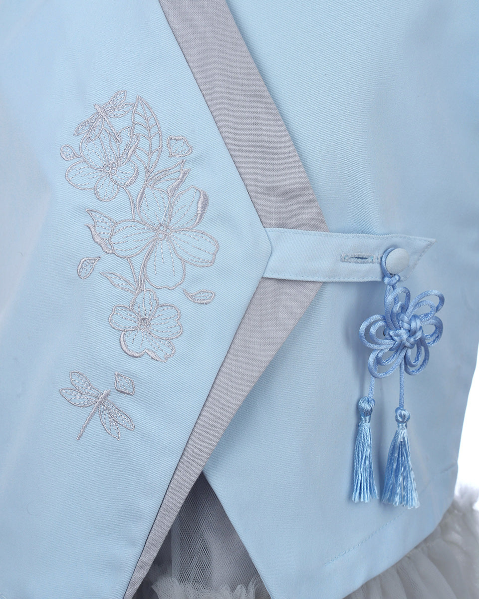 Tang Oriental Blazer in Sky Blue