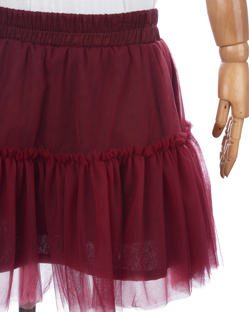 Rui Tutu Skirt in Maroon