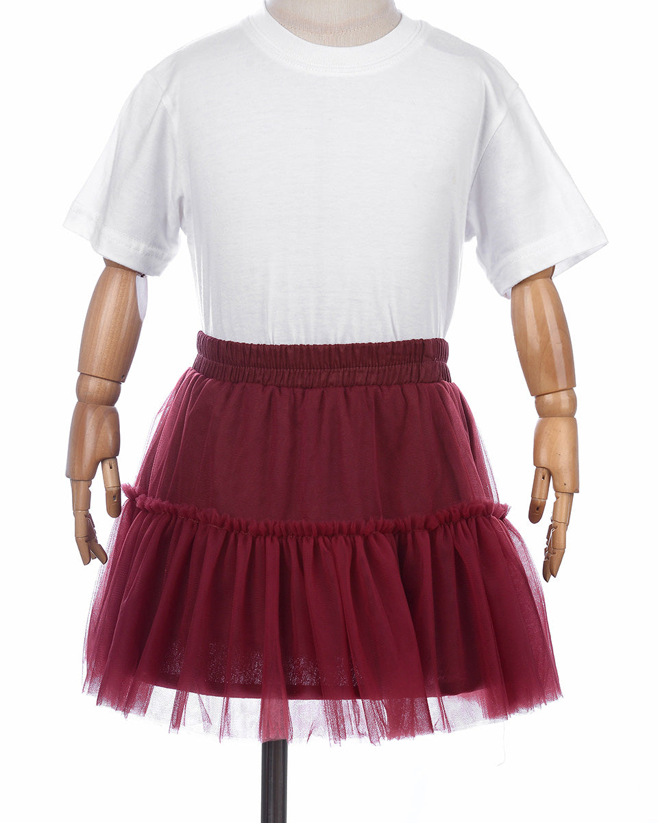 Rui Tutu Skirt in Maroon