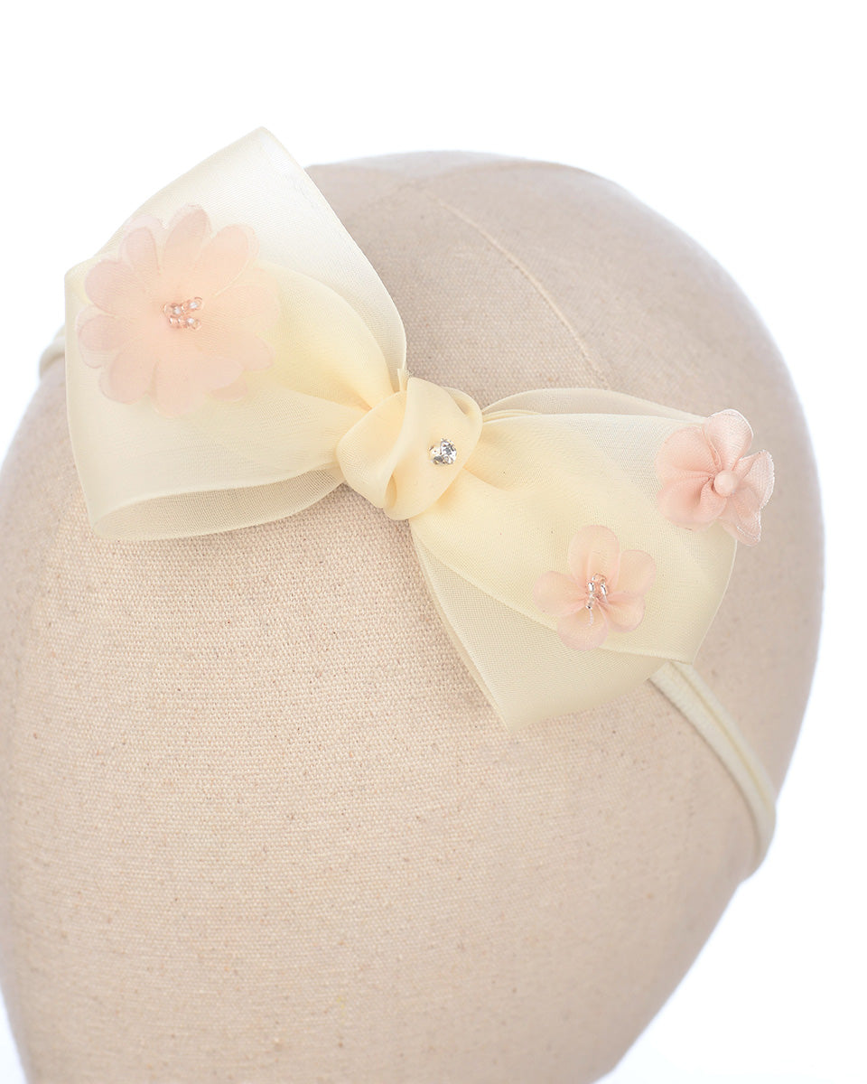 Eleni Bow Baby Headband in Yellow