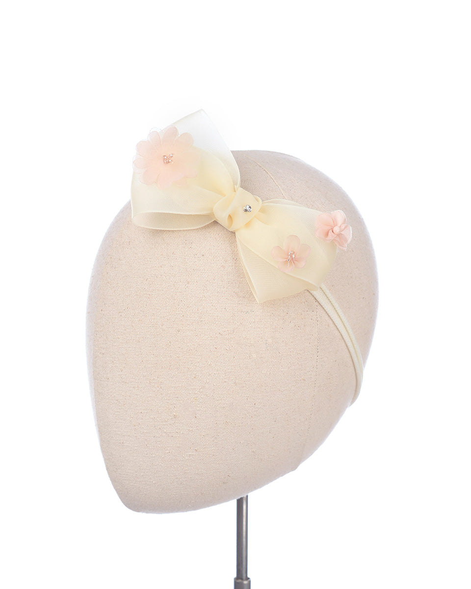 Eleni Bow Baby Headband in Yellow