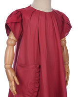 Matilda Tulip Sleeve Dress in Crimson