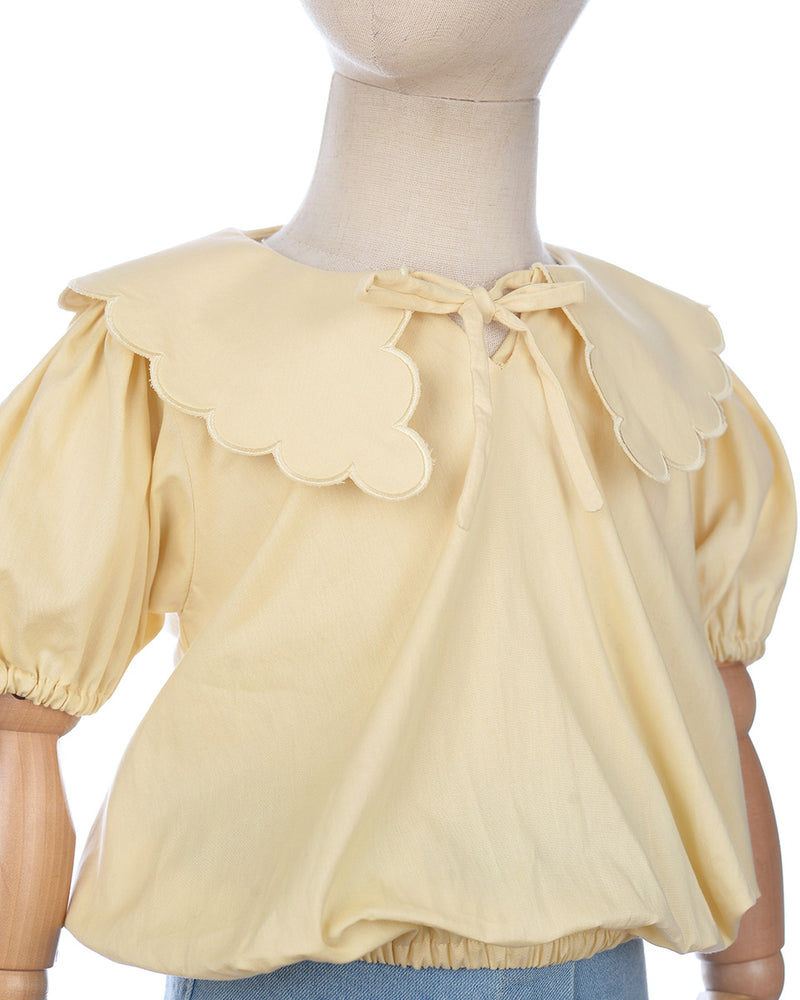 Manuela Scallop Blouse in Yellow