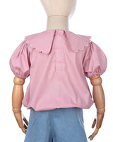 Manuela Scallop Blouse in Pink