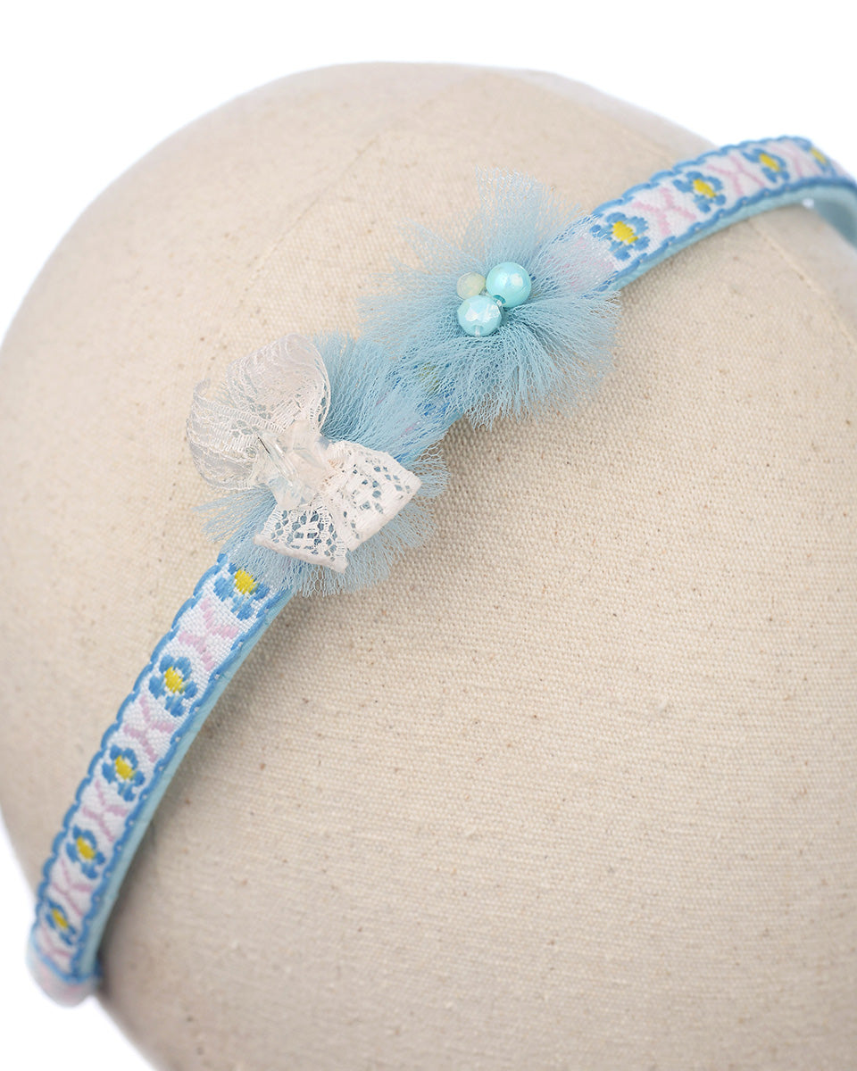 Sofia Tulle Headband in Blue