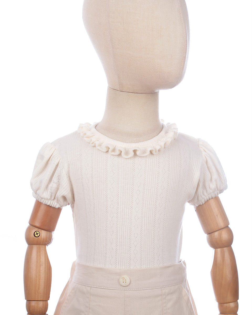 Rosemund Rib Top in Broken White