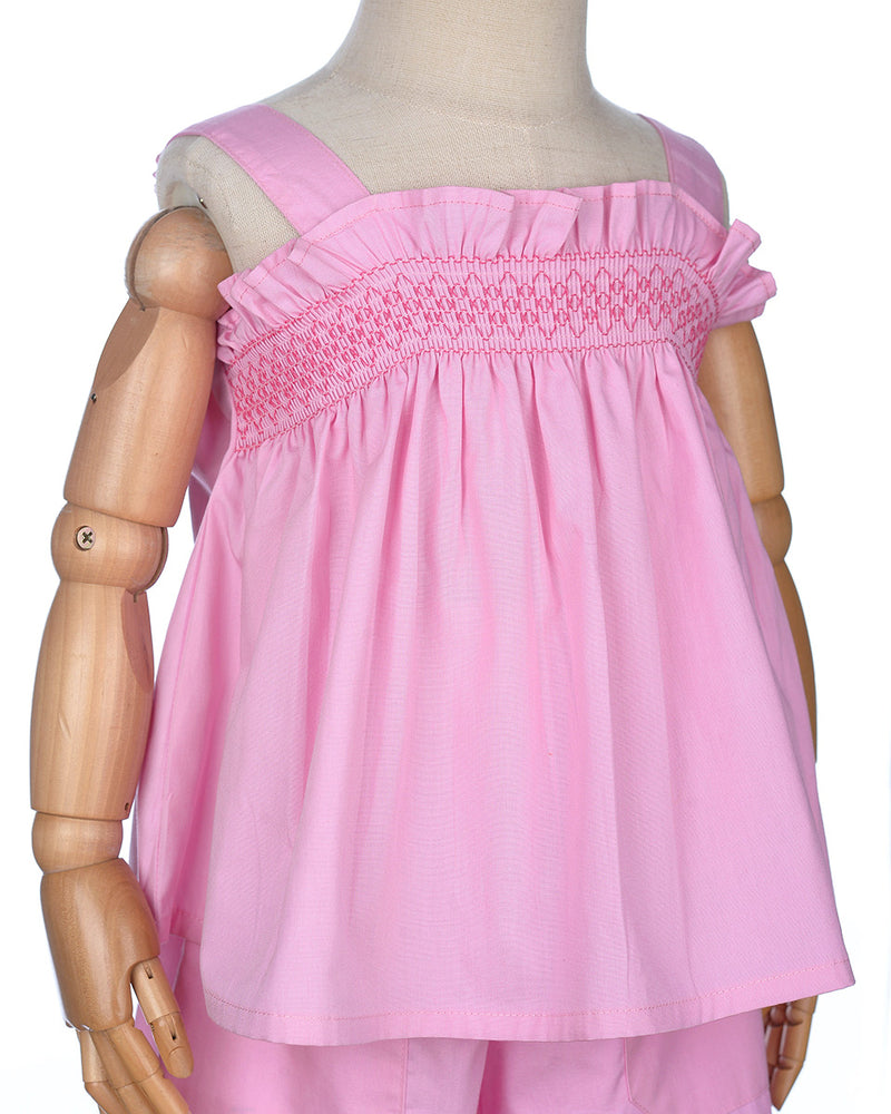 Ria Averia Smock Set in Pink