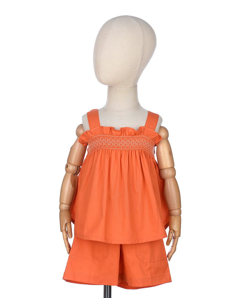 Ria Averia Smock Set in Orange