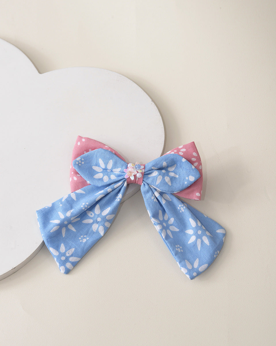 Gembira Large Bow Hairpin in Blue