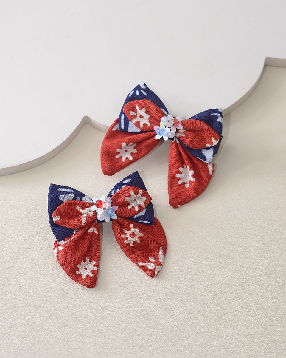 Riang Mini Bow Hairpin in Red