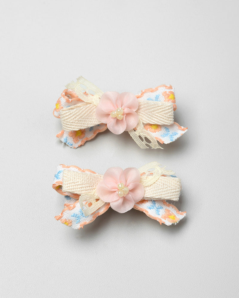 Fifi Bow Hairpin in Orange