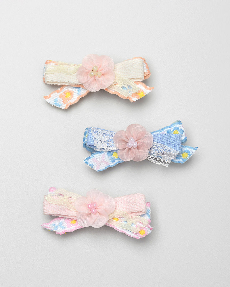 Fifi Bow Hairpin in Pink