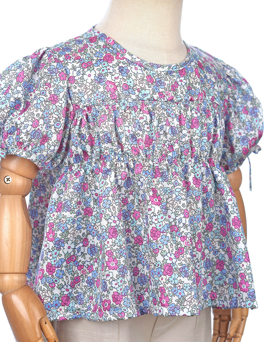 Nova Smock Blouse in Blue